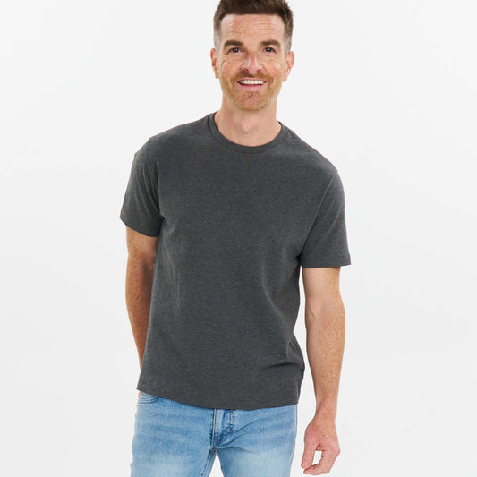 Heather Charcoal Luxury Soft Touch Crew Neck Tee