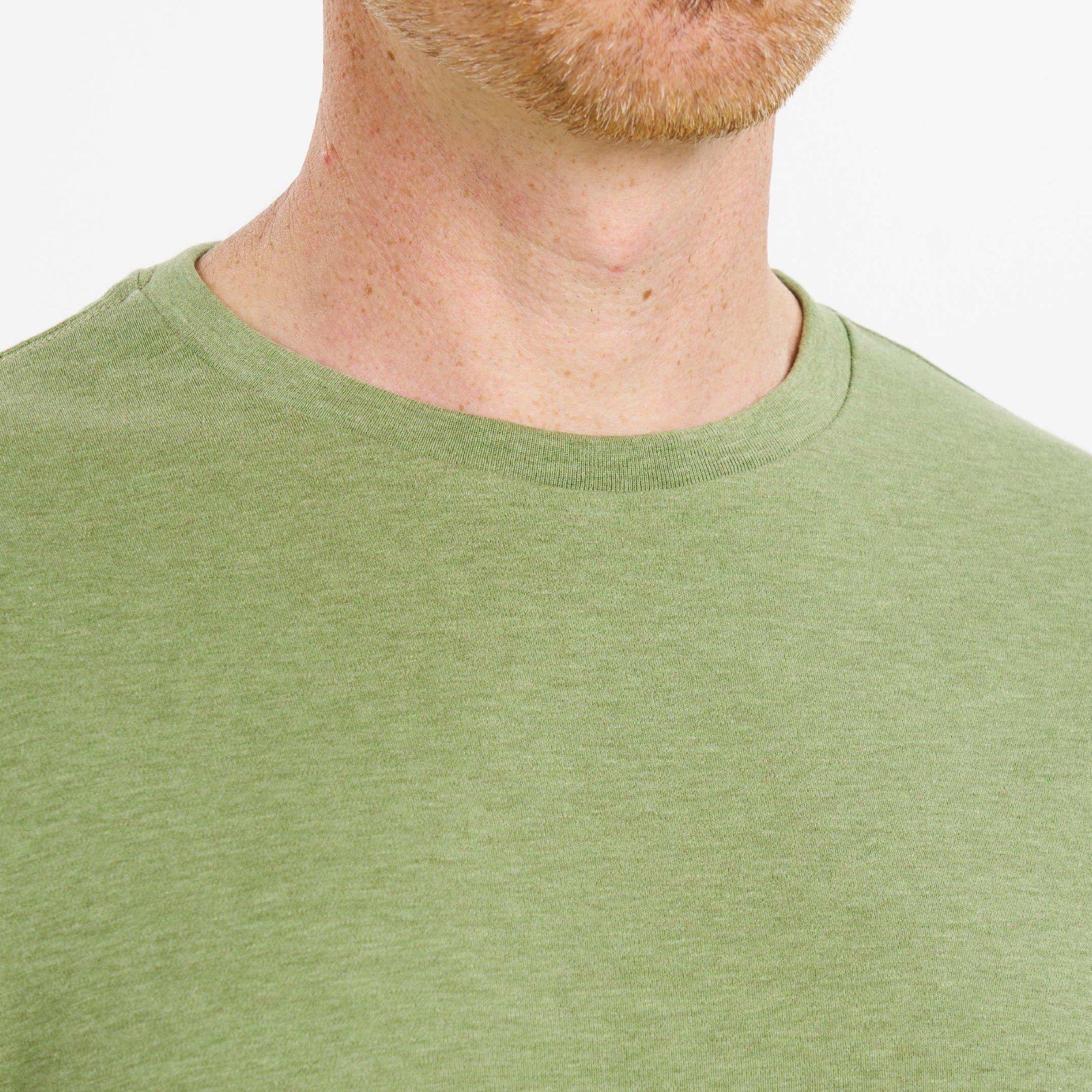 Heather Green Luxury Soft Touch Crew Neck Tee