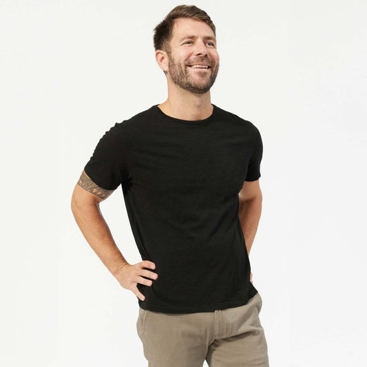 Lightweight Washed Black Crew Neck Tee