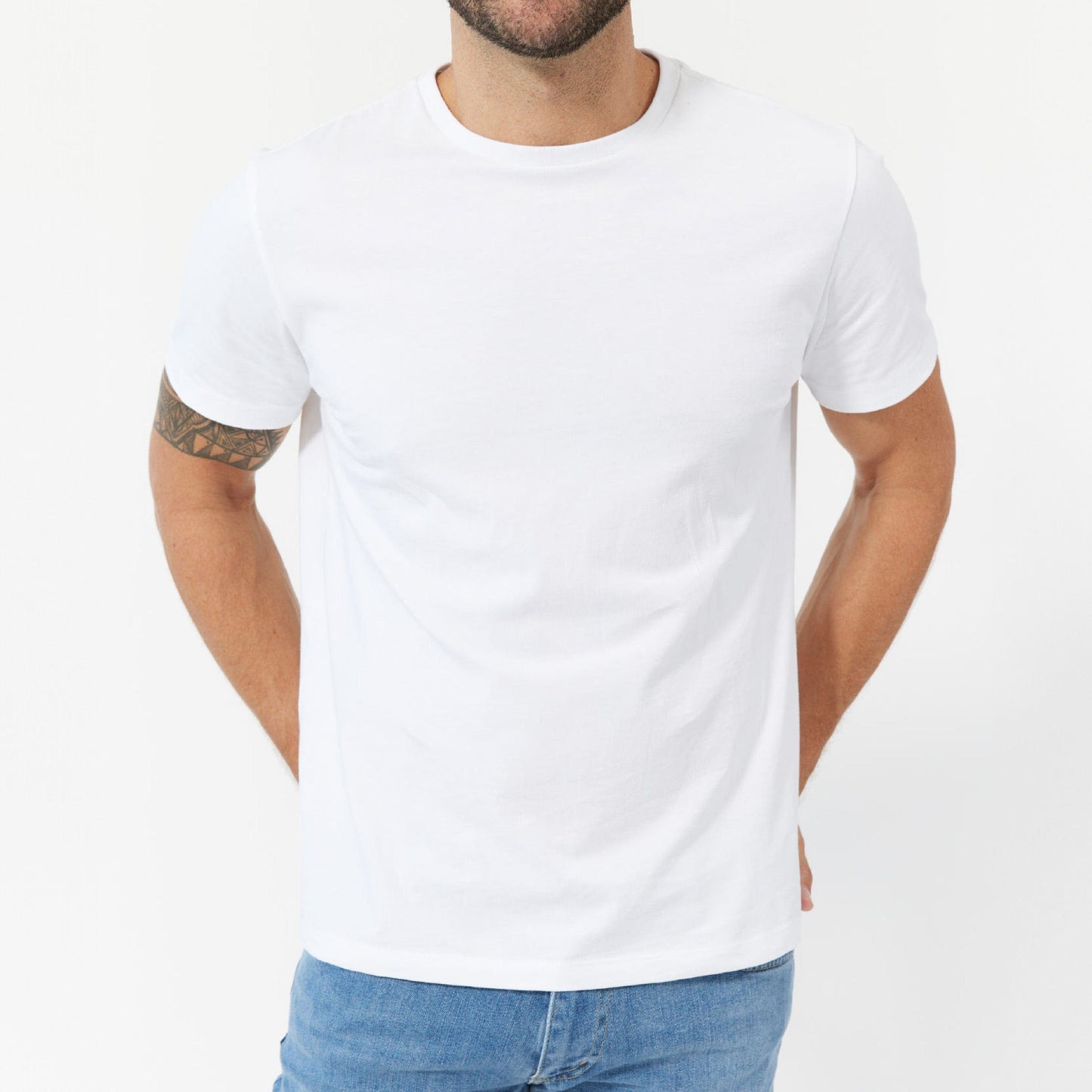 White Pima Cotton Crew Neck Tee