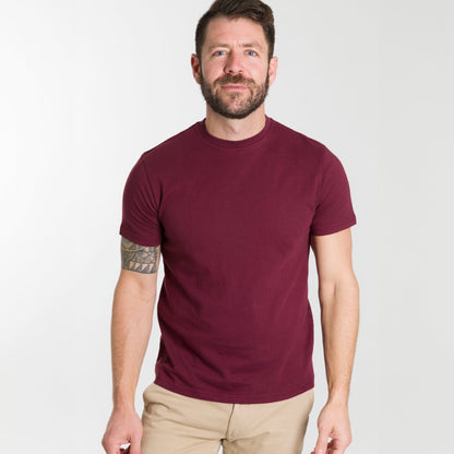 Burgundy Crew Neck Tee