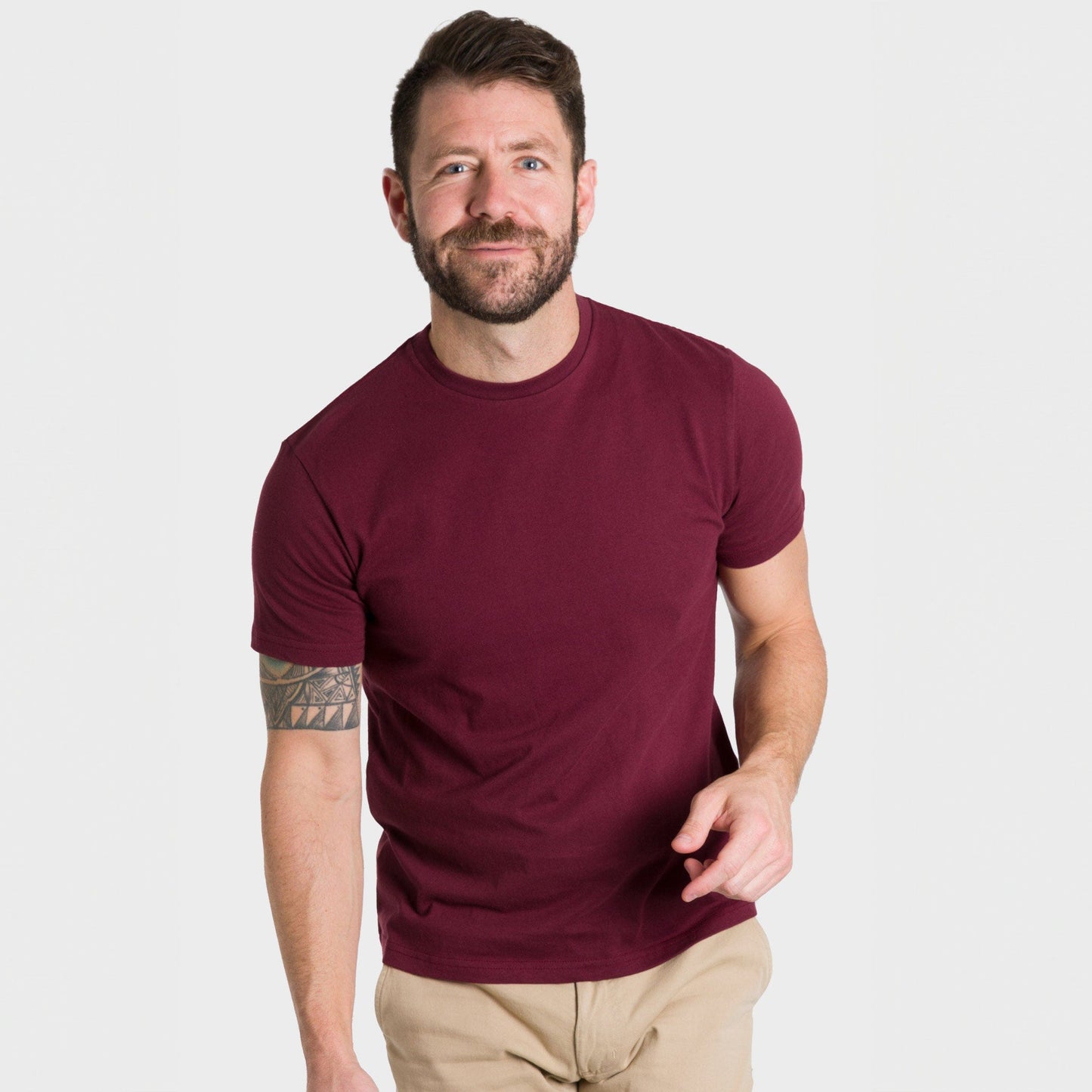 Burgundy Crew Neck Tee