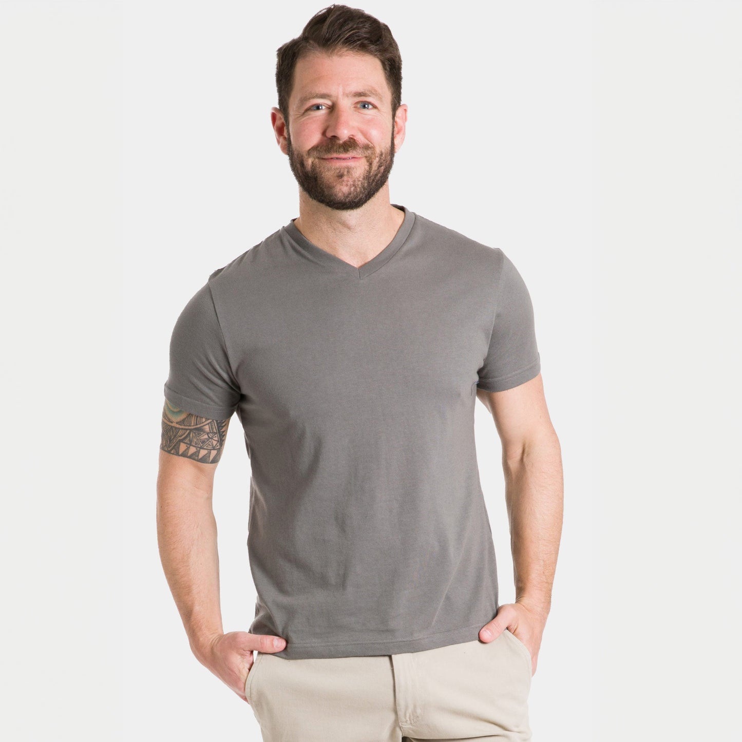 Grey V-Neck Tee