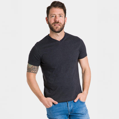 Heather Black V-Neck Tee