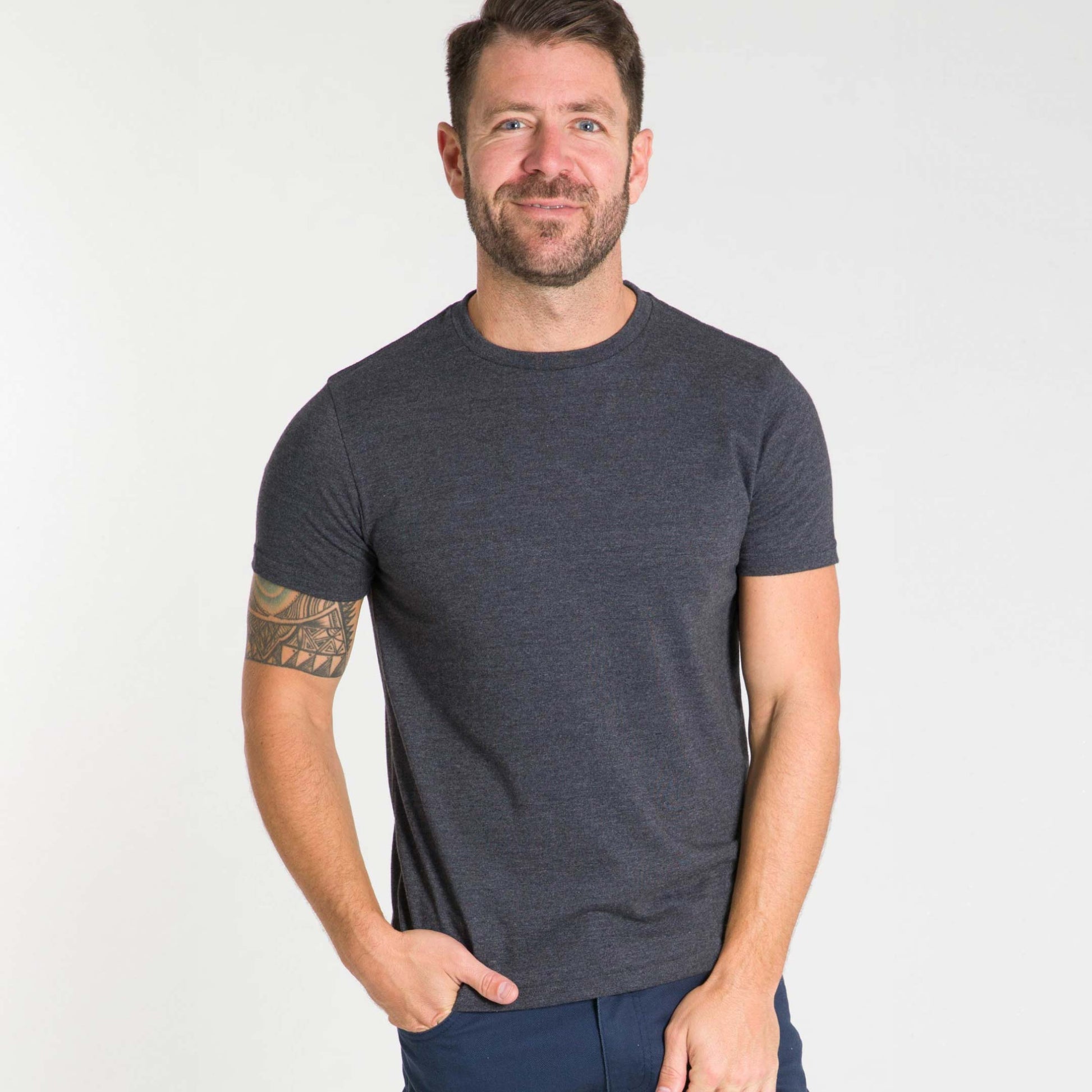 Heather Charcoal Crew Neck Tee