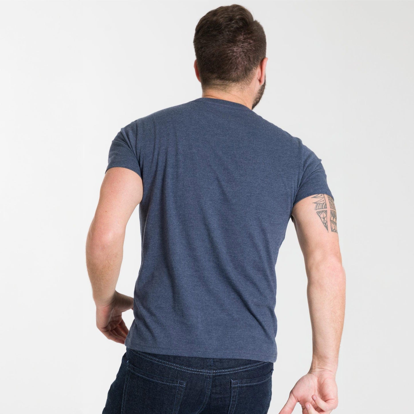 Heather Dark Navy Crew Neck Tee