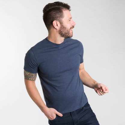 Heather Dark Navy Crew Neck Tee