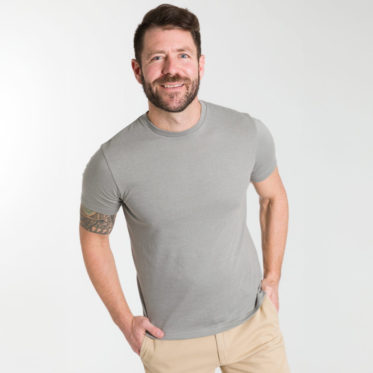 Heather Light Grey Crew Neck Tee