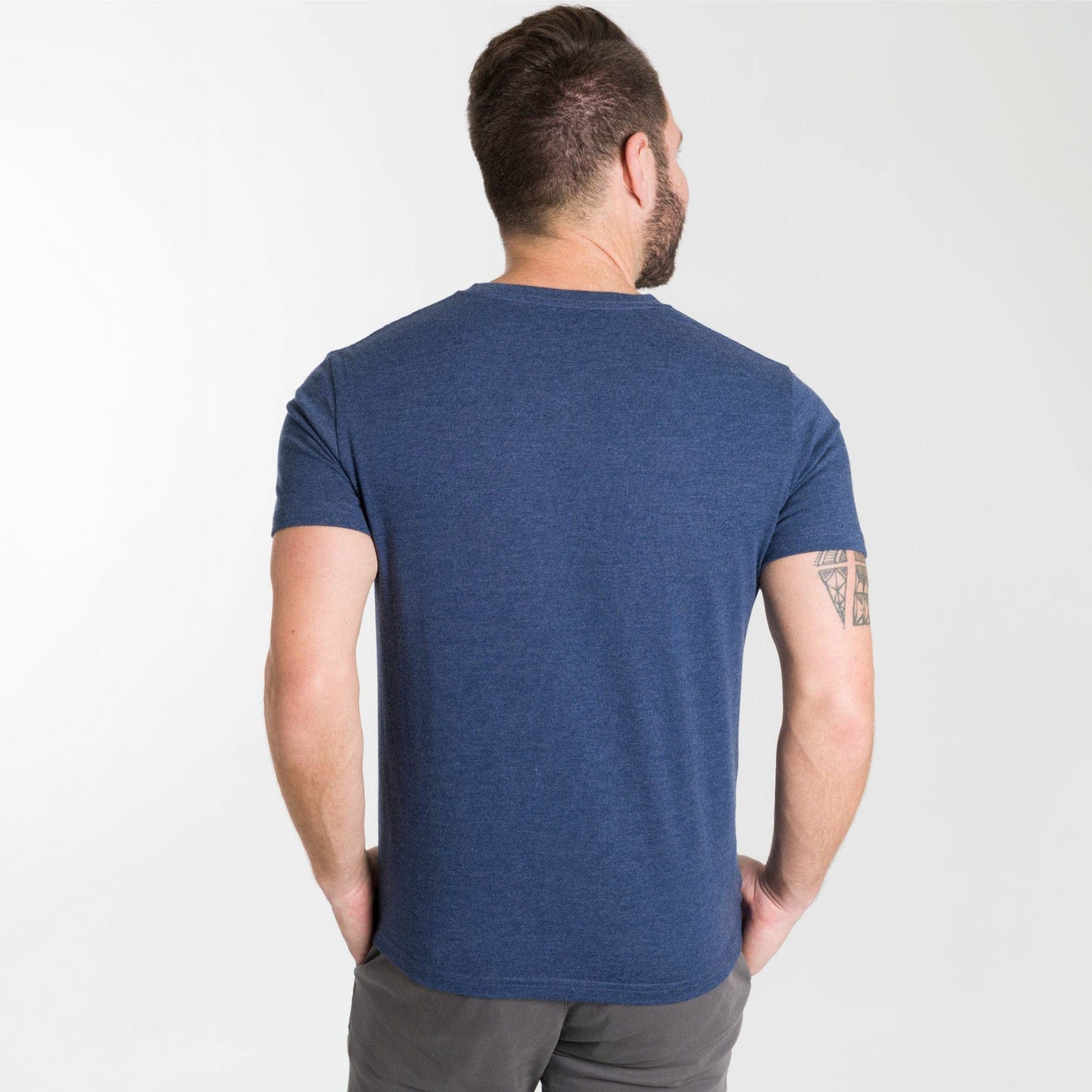 Heather Navy V-Neck Tee