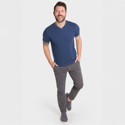 Heather Navy V-Neck Tee