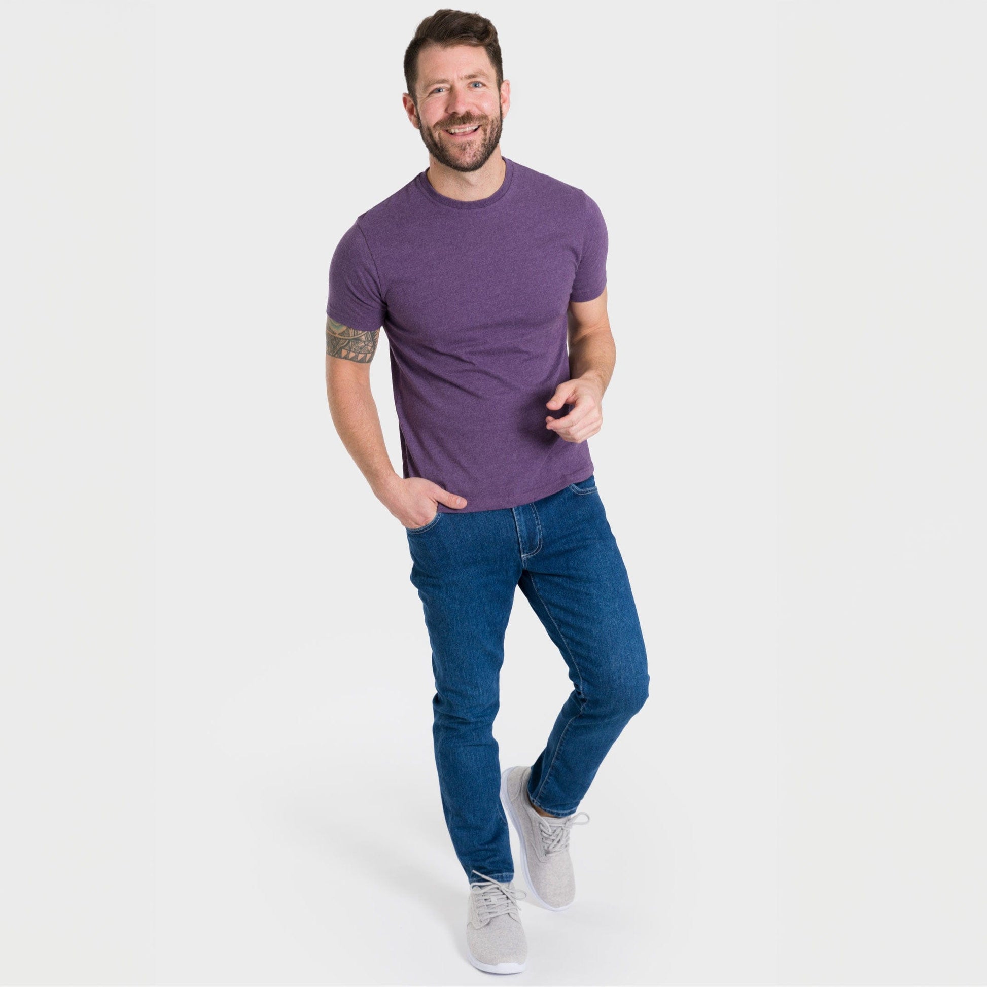 Heather Purple Crew Neck Tee