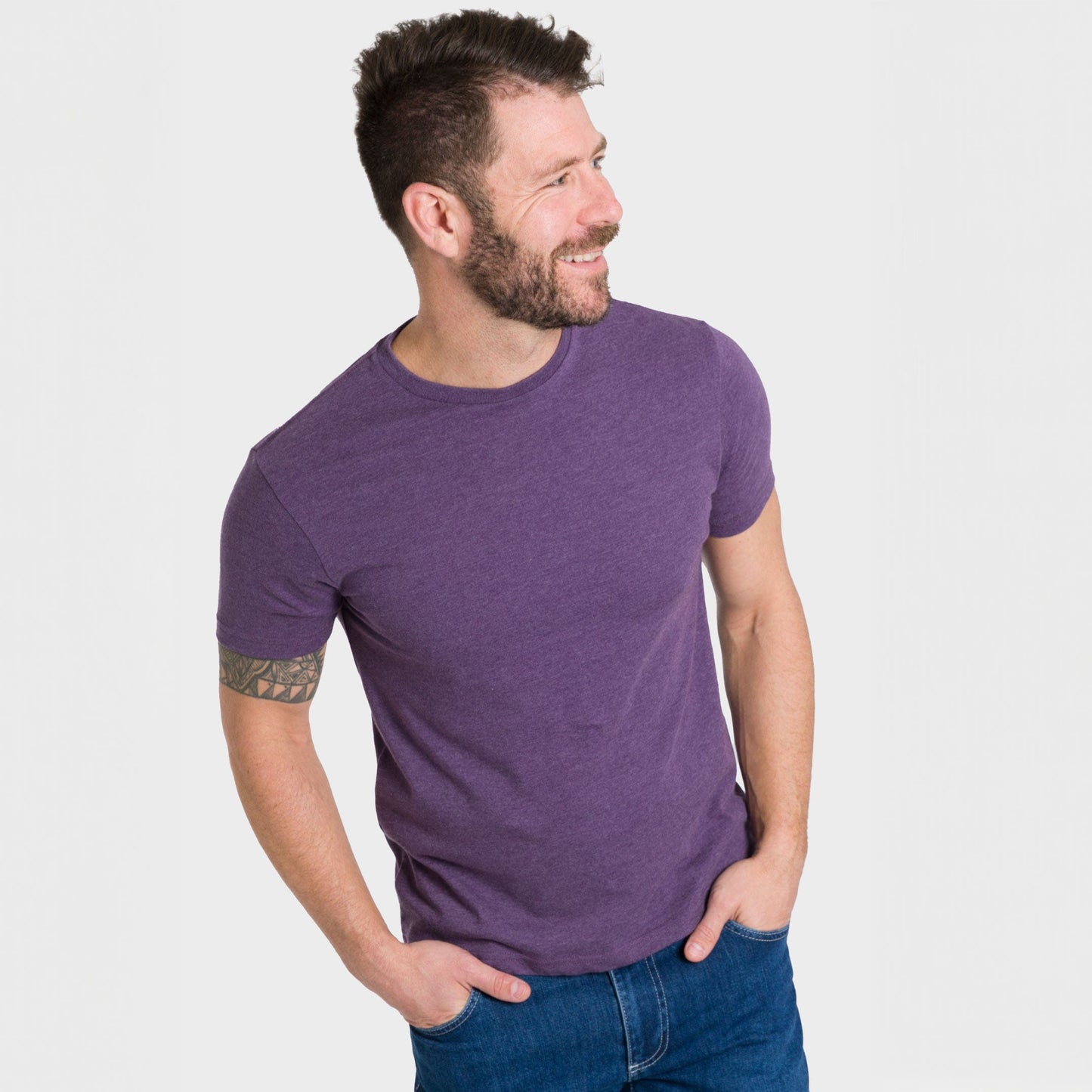 Heather Purple Crew Neck Tee