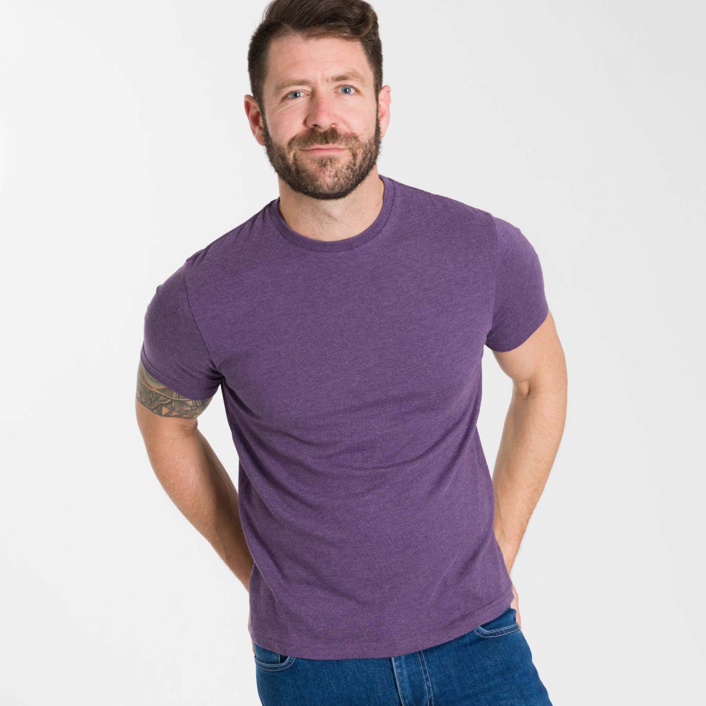 Heather Purple Crew Neck Tee